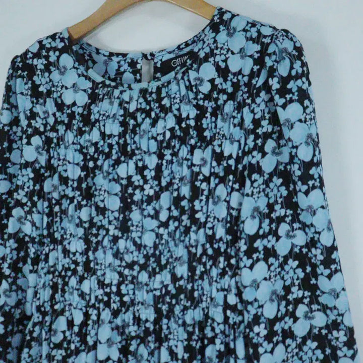 [BUNJANG] OFF LIMITS Blue Floral Long Dress / OFF LIMITS 블루 플로랄 롱원피스 F 프리 쉬폰원피스 하객룩