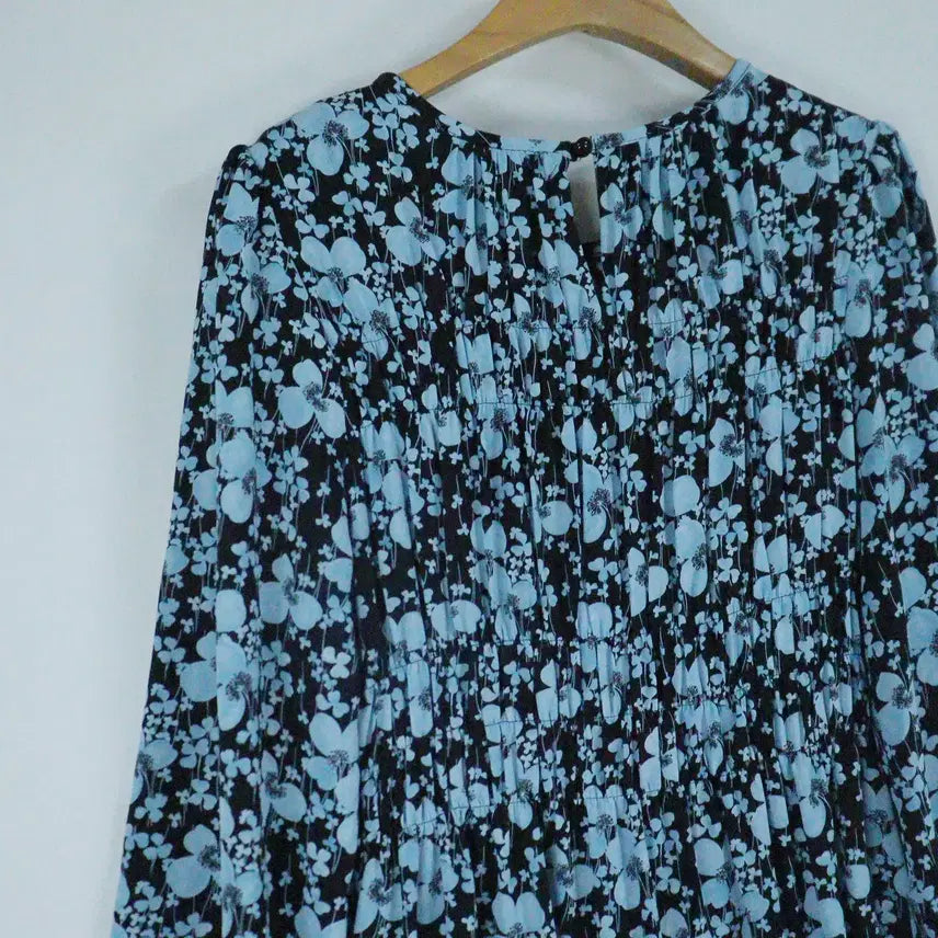 [BUNJANG] OFF LIMITS Blue Floral Long Dress / OFF LIMITS 블루 플로랄 롱원피스 F 프리 쉬폰원피스 하객룩