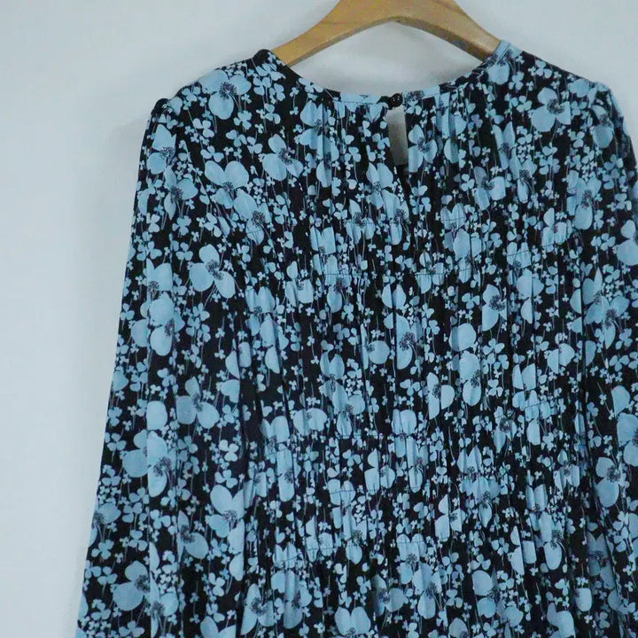 [BUNJANG] OFF LIMITS Blue Floral Long Dress / OFF LIMITS 블루 플로랄 롱원피스 F 프리 쉬폰원피스 하객룩
