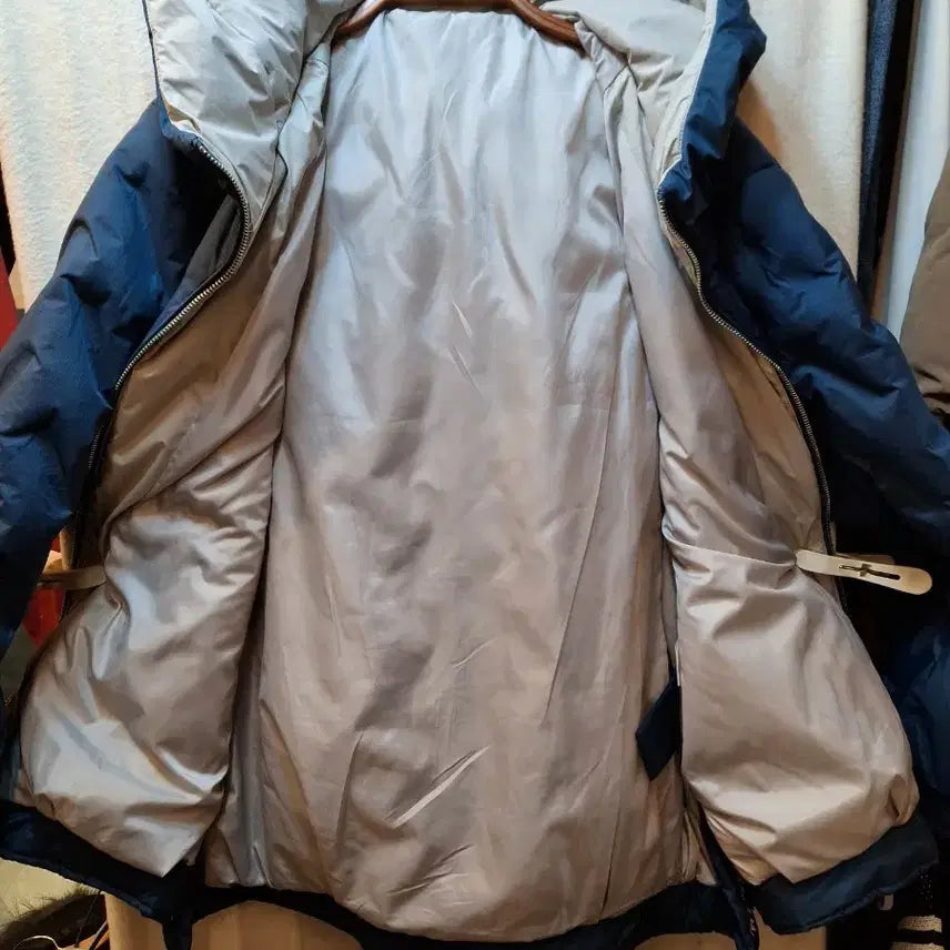 [BUNJANG] Navy Blue Hooded Short Padded Jumper / 네이비 블루 숏패딩 후드 점퍼