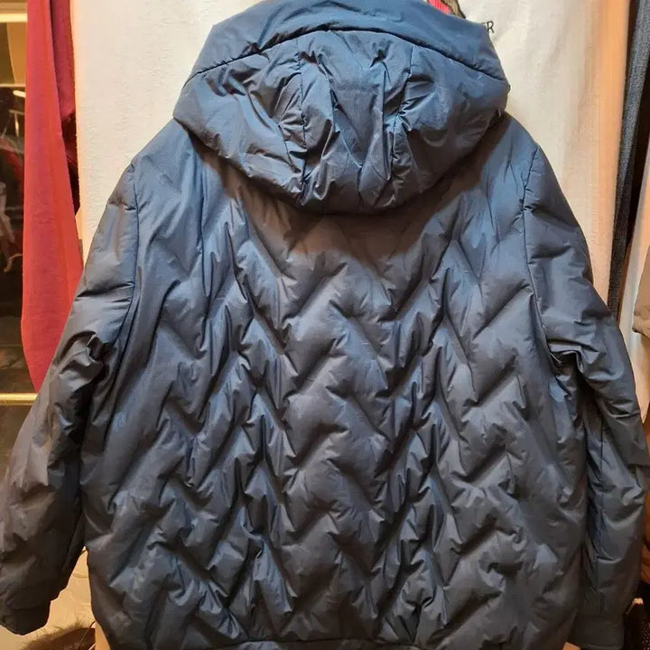 [BUNJANG] Navy Blue Hooded Short Padded Jumper / 네이비 블루 숏패딩 후드 점퍼