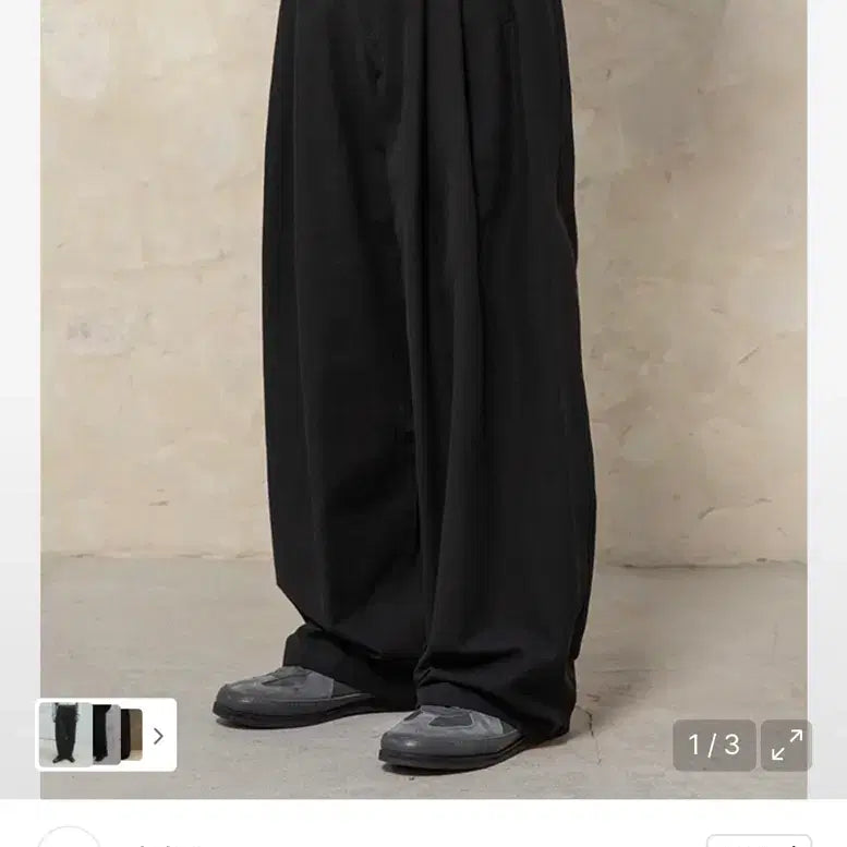 [BUNJANG] Begin202 Cotton Dobby Wide Pants Black / (새상품)비긴202 코튼 도비 와이드 팬츠 블랙