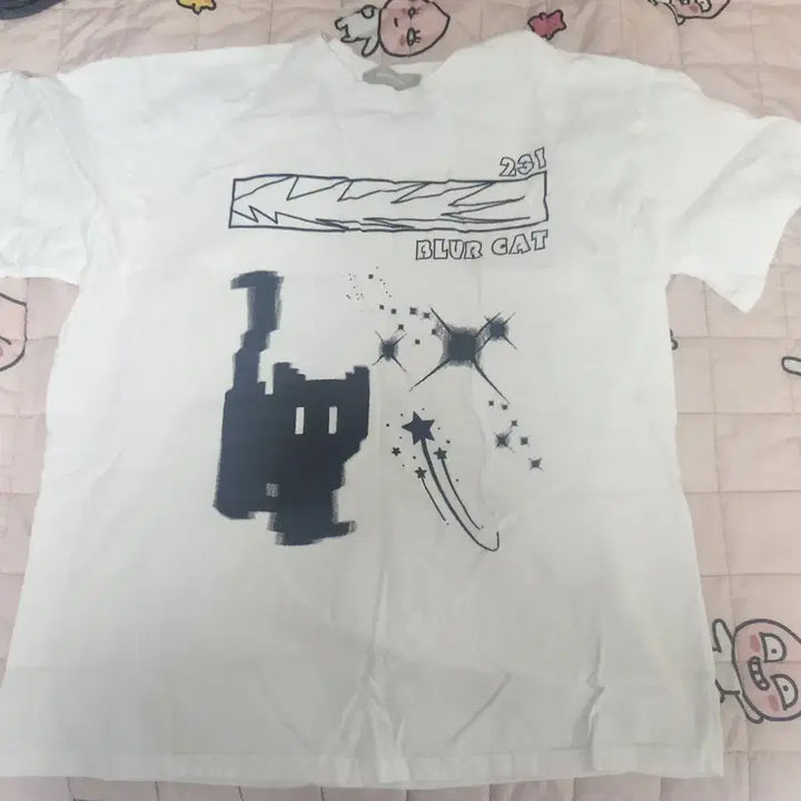 [BUNJANG] Oversized Cat Printing T-Shirt / 오버핏 고양이 프린팅 반팔 티셔츠