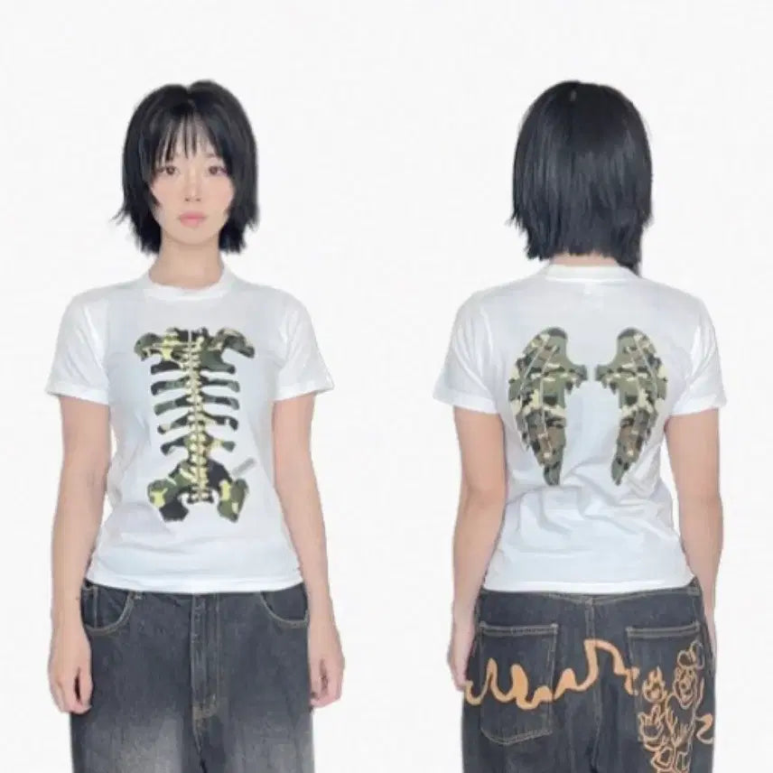 [BUNJANG] Tenshi Shop Camo Short Sleeve T-shirt / 텐시샵 카모 반팔티