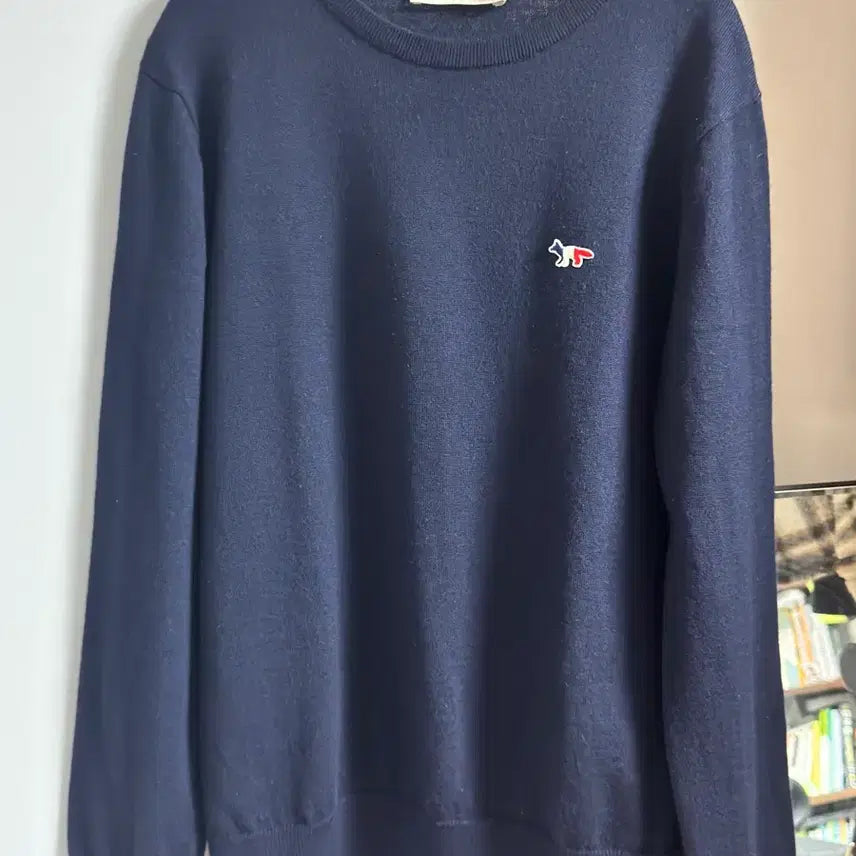 [BUNJANG] Maison Kitsune Navy Fox Patch Knit / 메종키츠네 네이비 폭스 패치 니트