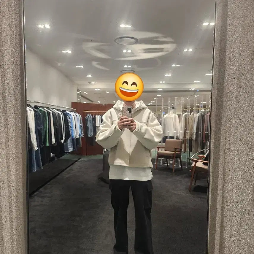 [BUNJANG] Solid Homme Cashmere Handmade Hooded Blouson Jacket / (48)새상품 솔리드옴므 캐시미어 핸드메이드 후드 크롭 블루종 자켓