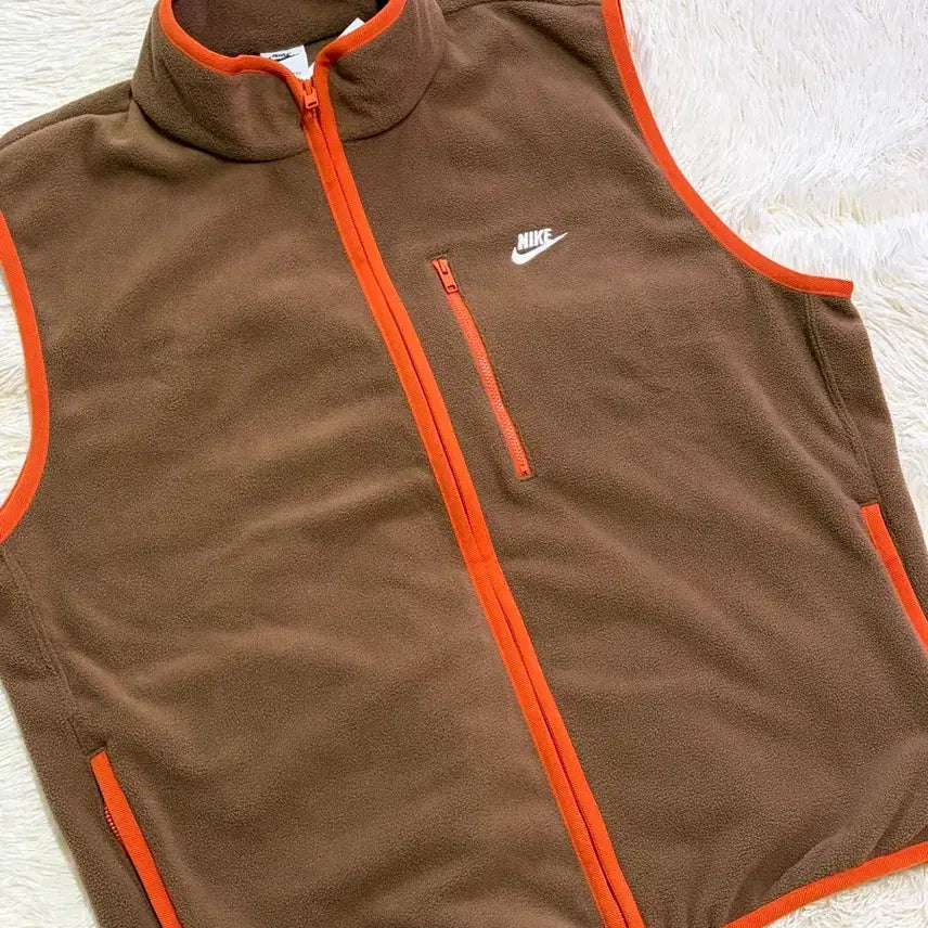 [BUNJANG] Nike Fleece Vest - Brown/Orange - Size XXL / 나이키 플리스 베스트 XXL 새상품