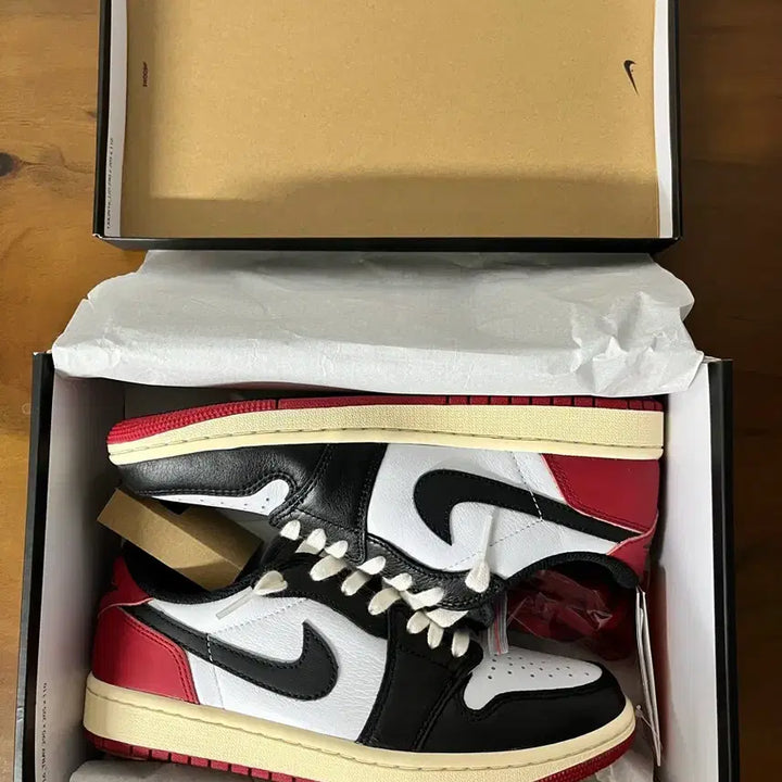 [BUNJANG] Nike Air Jordan 1 Low OG Black Toe Custom Sneakers / [250] 나이키 조던1 로우 OG블랙토 커스텀