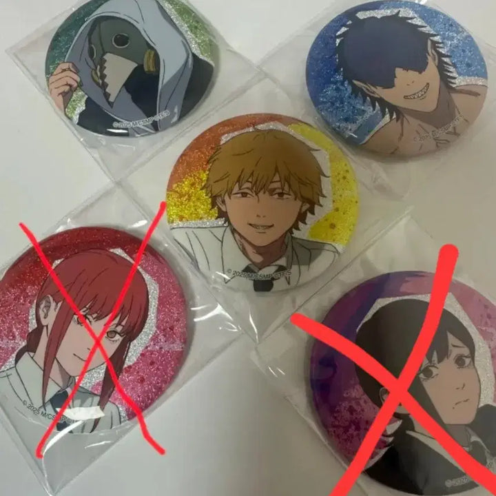 [BUNJANG] Chainsaw Man Denji/Beam/Galgali Glitter Can Badge / 체인소맨 글리터 캔뱃지 판매합니다 (덴지/빔/갈갈리)