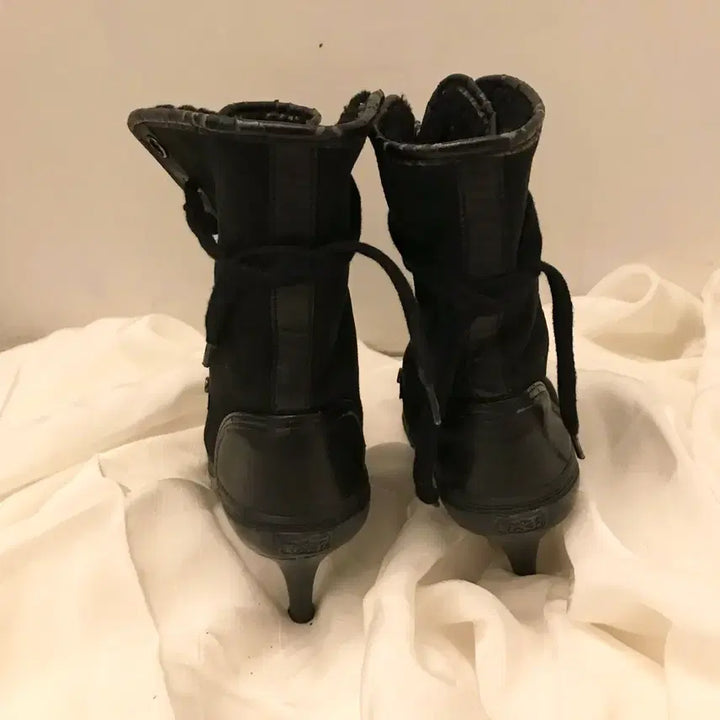 [BUNJANG] Ash Onagaru Sheepskin Lace-up Heel Boots / Ash 아쉬 오네갸루 양털 레이스업 힐 부츠