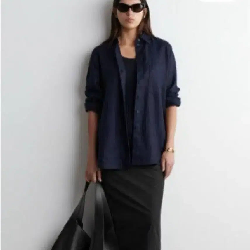 [BUNJANG] COS Oversized Linen Shirt Navy / cos 코스 오버사이즈 리넨셔츠 네이비