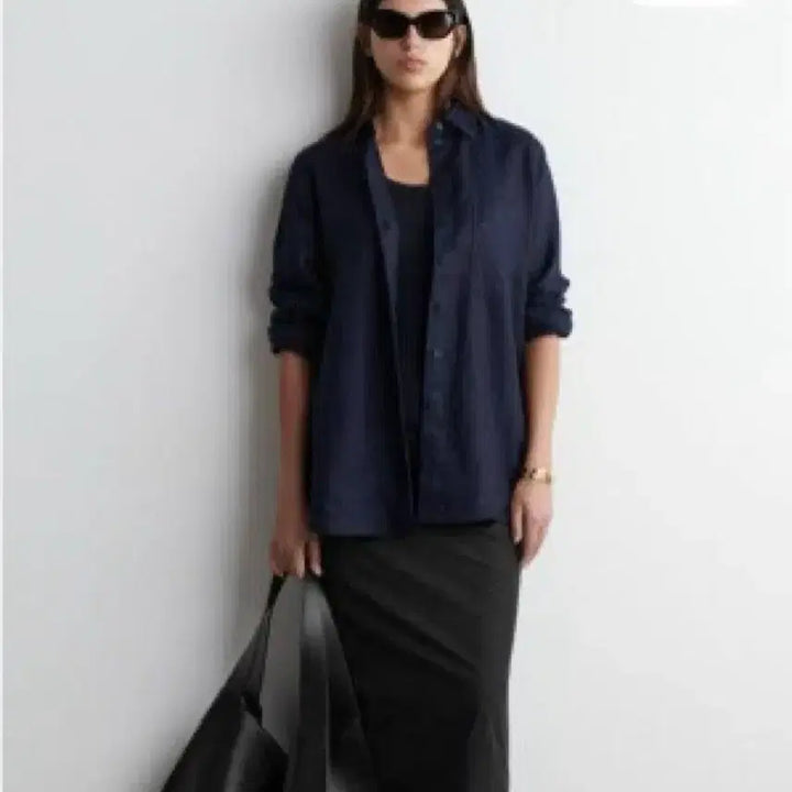 [BUNJANG] COS Oversized Linen Shirt Navy / cos 코스 오버사이즈 리넨셔츠 네이비