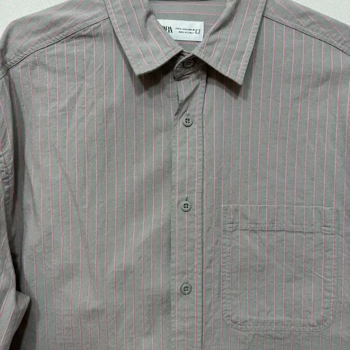 [BUNJANG] ZARA Striped Shirt Gray S / 자라 스트라이프 셔츠 그레이 S