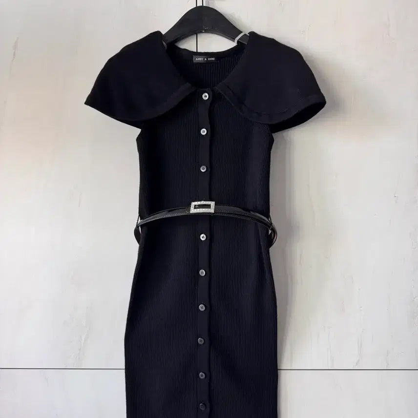 [BUNJANG] N&D Black Knit Dress (with Belt) / 앤디앤뎁 블랙 니트 원피스44사이즈(벨트포함)
