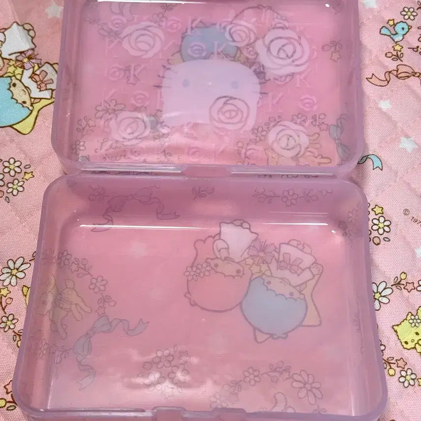 [BUNJANG] Sanrio Rose Pink Kitty Storage Box / 고전 꽃키티 보관함 스티커보관 장미키티 핑크 산리오