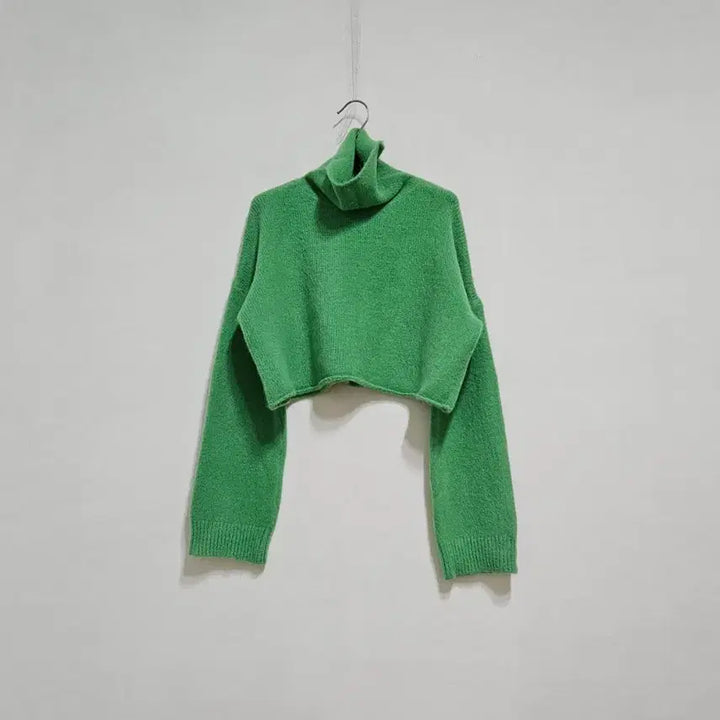[BUNJANG] Green Crop Knit Sweater / 그린 크롭니트