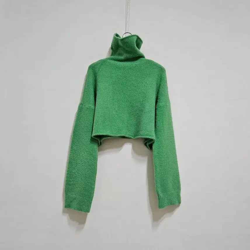 [BUNJANG] Green Crop Knit Sweater / 그린 크롭니트