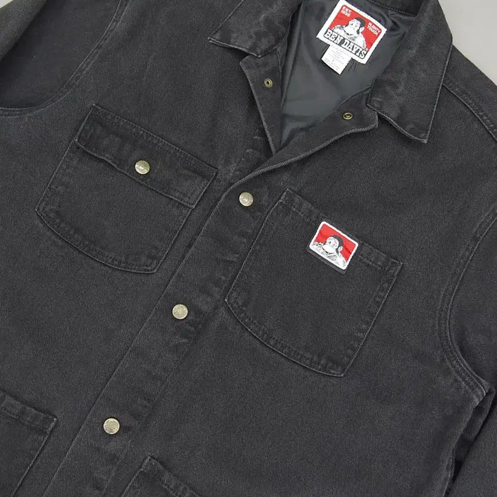 [BUNJANG] BEN DAVIS Black Coverall Chore Coat Work Jacket / BEN DAVIS 벤데이비스 흑청 블랙커버올 초어코트 워크자켓F ~105