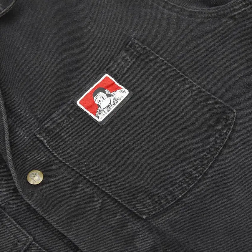 [BUNJANG] BEN DAVIS Black Coverall Chore Coat Work Jacket / BEN DAVIS 벤데이비스 흑청 블랙커버올 초어코트 워크자켓F ~105