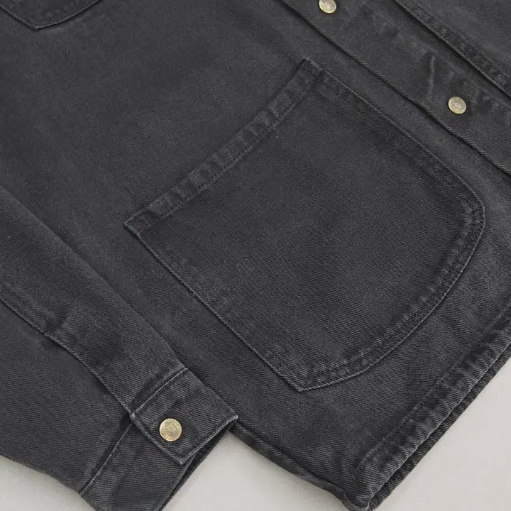 [BUNJANG] BEN DAVIS Black Coverall Chore Coat Work Jacket / BEN DAVIS 벤데이비스 흑청 블랙커버올 초어코트 워크자켓F ~105