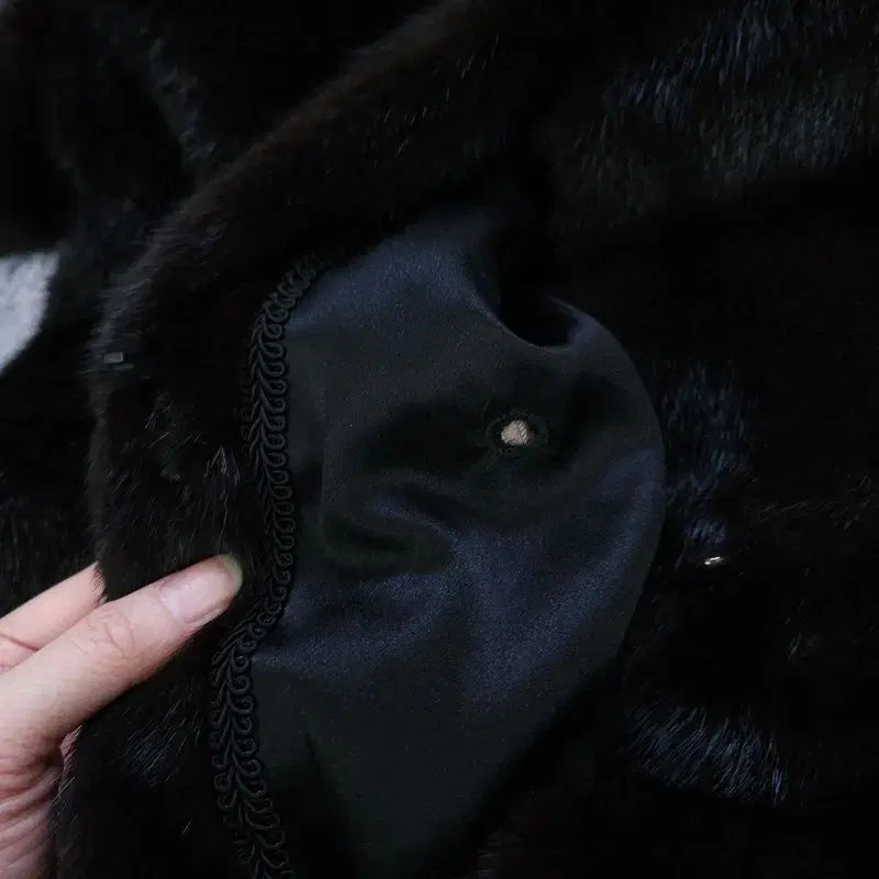 [BUNJANG] DAEDONG Black Napa Mink Coat / [91] DAEDONG 블랙 나파 밍크 코트