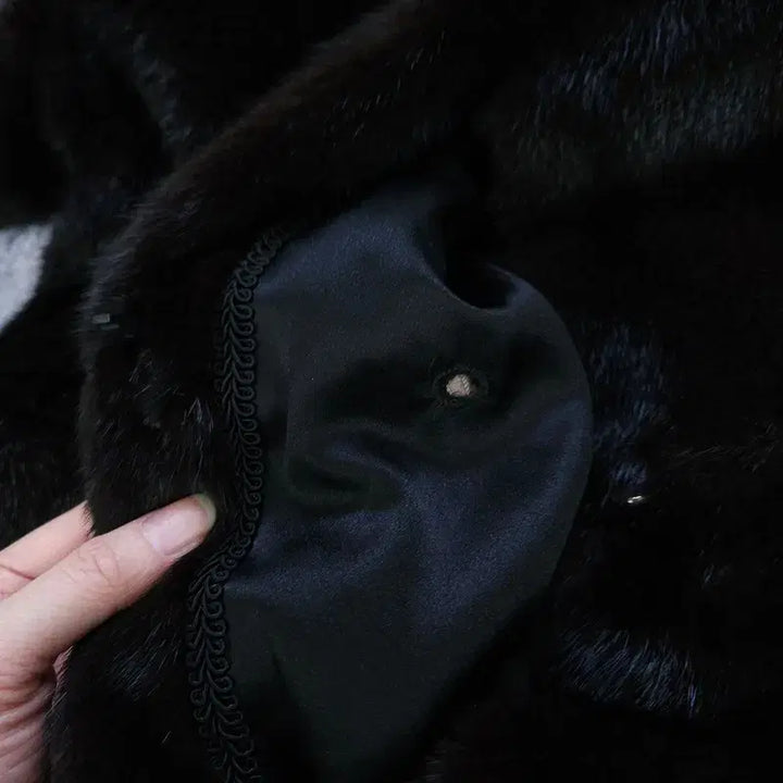 [BUNJANG] DAEDONG Black Napa Mink Coat / [91] DAEDONG 블랙 나파 밍크 코트