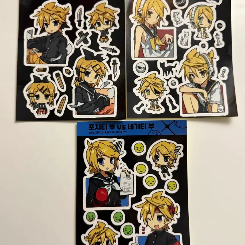 [BUNJANG] Vocaloid Rin Len Sticker Bundle / (원가양도) 보컬로이드 린렌 칼선 비공굿 스티커 3종 일괄 ㄱㄱ님 보카로