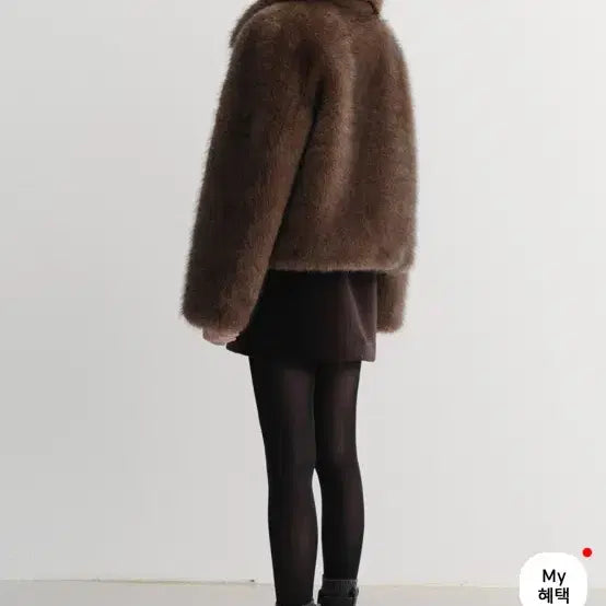 [BUNJANG] Dunst Cropped Fur Jacket Brown / 던스트 크롭 퍼 자켓 브라운