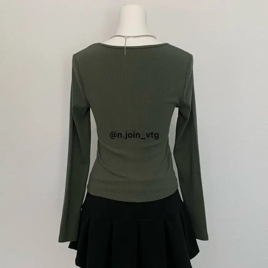 [BUNJANG] Abercrombie Henley Neck Olive Green Long Sleeve / 아베크롬비 헨리넥 올리브 카키 그린 롱슬리브