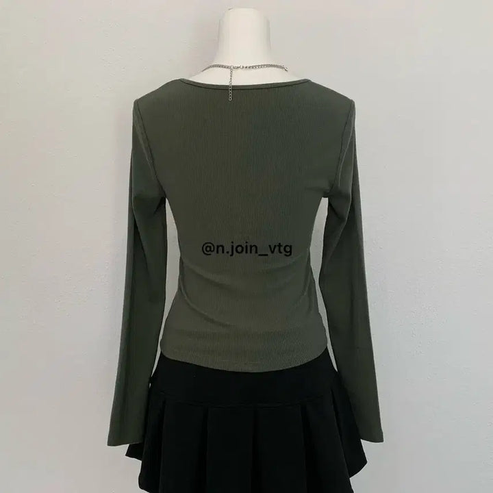 [BUNJANG] Abercrombie Henley Neck Olive Green Long Sleeve / 아베크롬비 헨리넥 올리브 카키 그린 롱슬리브