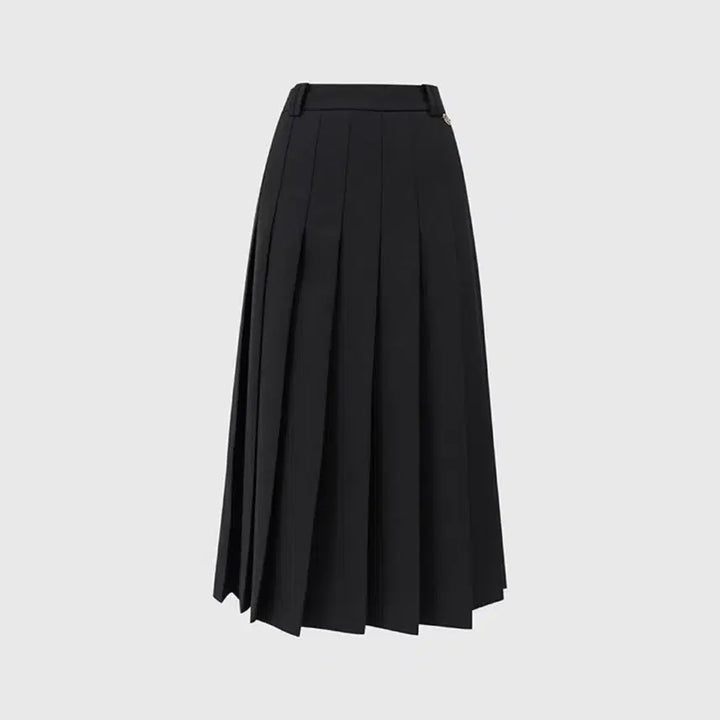 [BUNJANG] Lookast Kira Black Long Pleated Skirt / 룩캐스트 키라 블랙 롱 플리츠 스커트
