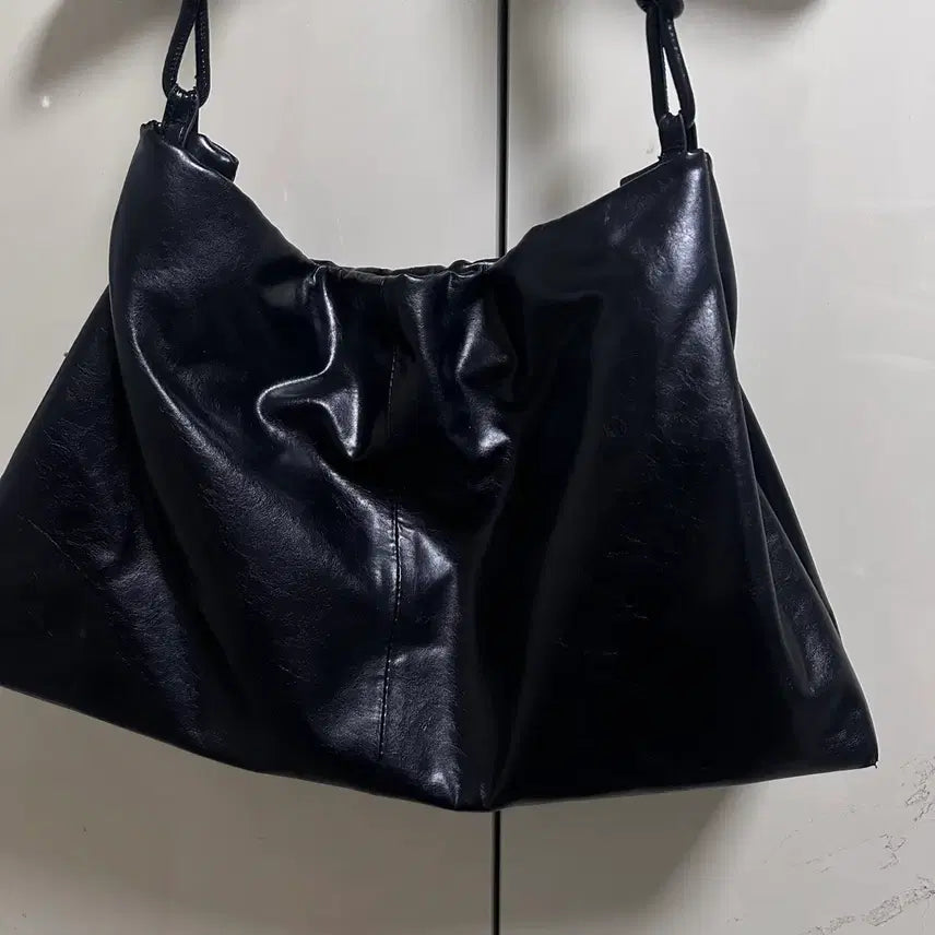 [BUNJANG] Leather Shoulder Bag Black / 레더 숄더백 블랙