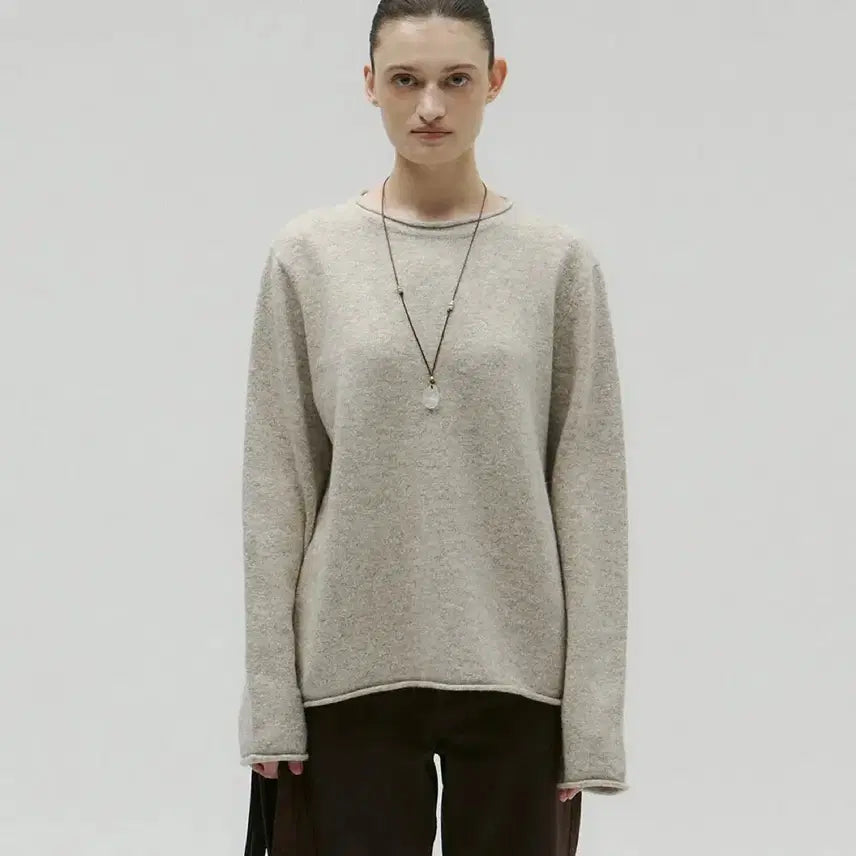 [BUNJANG] Solti Pebble Melange Loose Knit Sweater / 솔티페블 melange loose knit 멜란지 루즈 니트