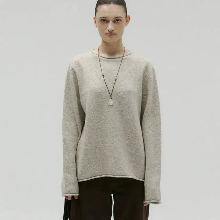 [BUNJANG] Solti Pebble Melange Loose Knit Sweater / 솔티페블 melange loose knit 멜란지 루즈 니트