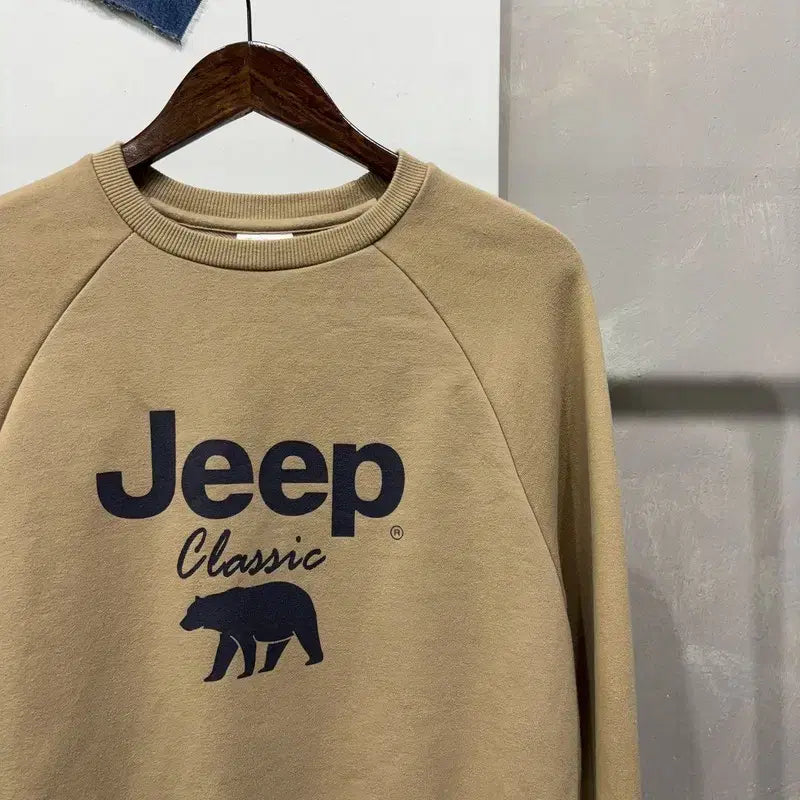 [BUNJANG] Jeep Big Logo Printed Sweatshirt / (90) 지프 캐주얼 아웃도어 빅로고 프린팅 맨투맨 긴팔 티