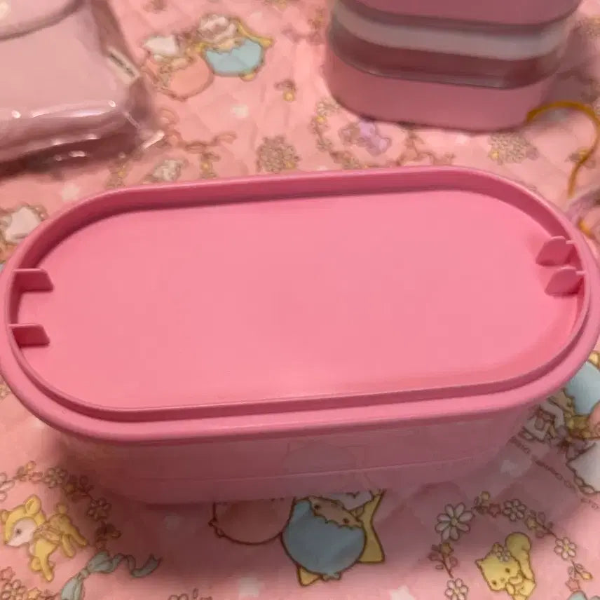 [BUNJANG] Sanrio Tulip Kitty Pink Storage Box / 고전 튤립키티 고전키티 핑크 보관통 도시락통 미니피규어보관
