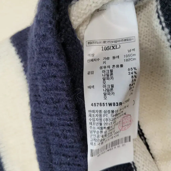 [BUNJANG] 8 Seconds V-Neck Knit Sweater Navy / 에잇세컨즈 8 seconds V넥 니트 오버핏 105 네이비