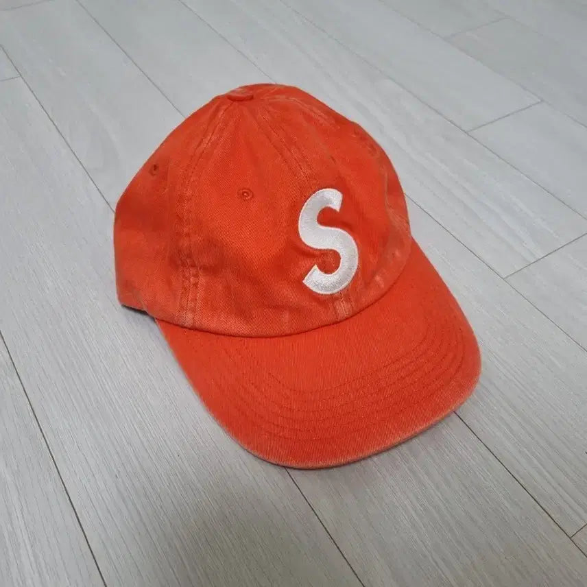 [BUNJANG] Supreme S Logo Ball Cap Orange / 슈프림 피그먼트 S로고 볼캡 오렌지