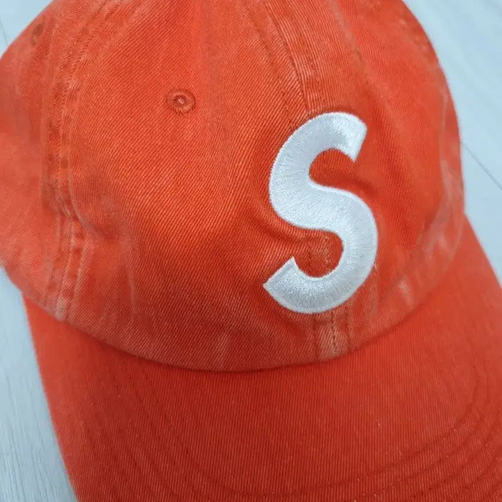 [BUNJANG] Supreme S Logo Ball Cap Orange / 슈프림 피그먼트 S로고 볼캡 오렌지