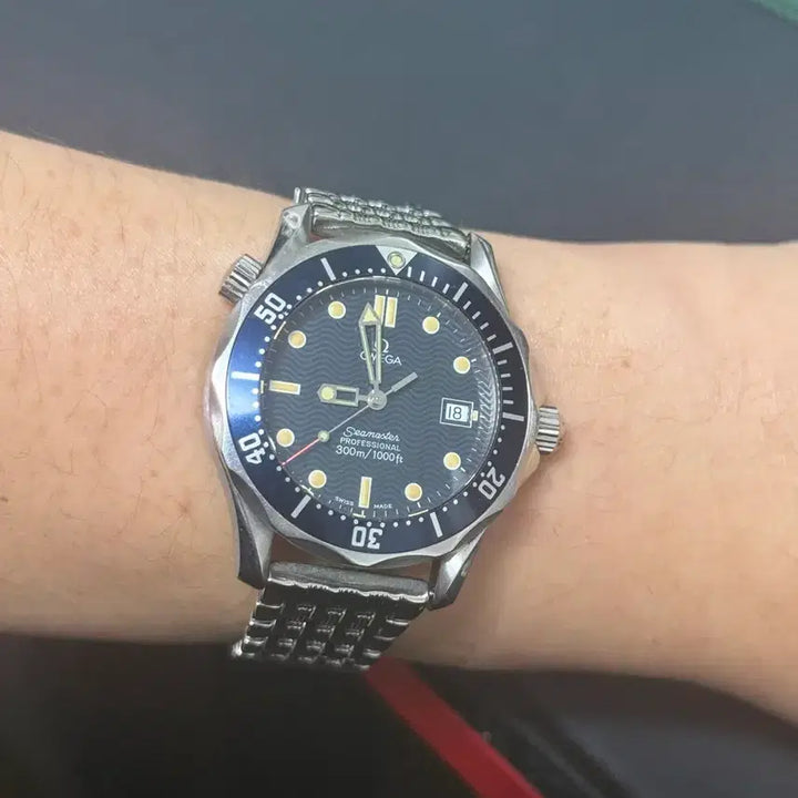 [BUNJANG] Omega Seamaster 300 Blue Dial Quartz Watch / 오메가 씨마스터 300 청판 구형 36.25mm 쿼츠
