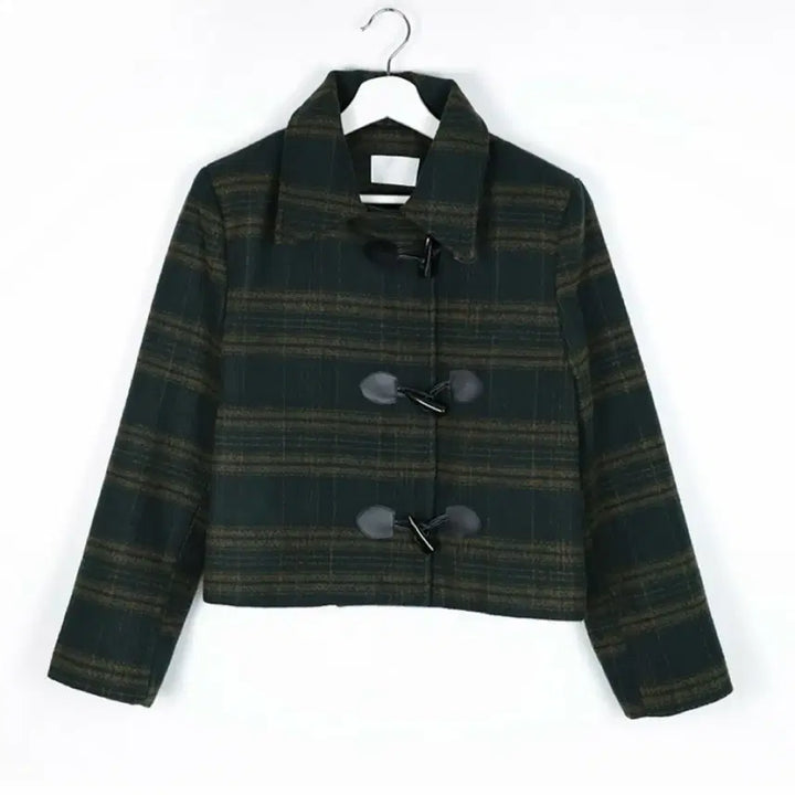 [BUNJANG] Vintage Check Duffle Coat Jacket / 빈티지 체크 떡볶이 자켓 코트 누빔
