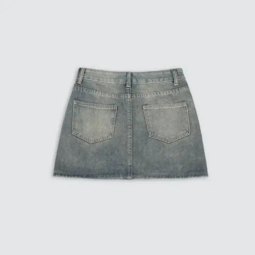 [BUNJANG] Washed Denim Mini Skirt / 워싱 데님 스커트