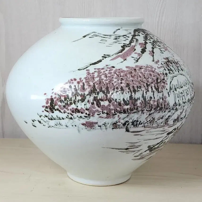 [BUNJANG] Celadon Porcelain White Porcelain Iron Painting Landscape Jar / 백자 철화 산수문 대호