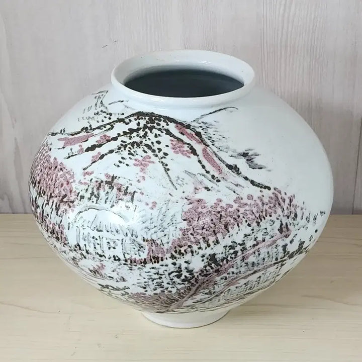 [BUNJANG] Celadon Porcelain White Porcelain Iron Painting Landscape Jar / 백자 철화 산수문 대호