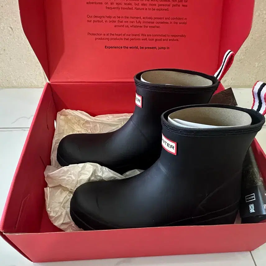 [BUNJANG] Hunter Women's Play Short Rain Boots Black UK4 / 헌터 여성 플레이 숏 레인부츠 블랙230 UK4