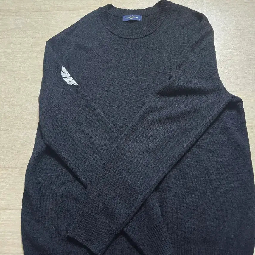 [BUNJANG] Fred Perry Black Long Sleeve Knit Sweater / 프레드페리 블랙 긴팔 니트