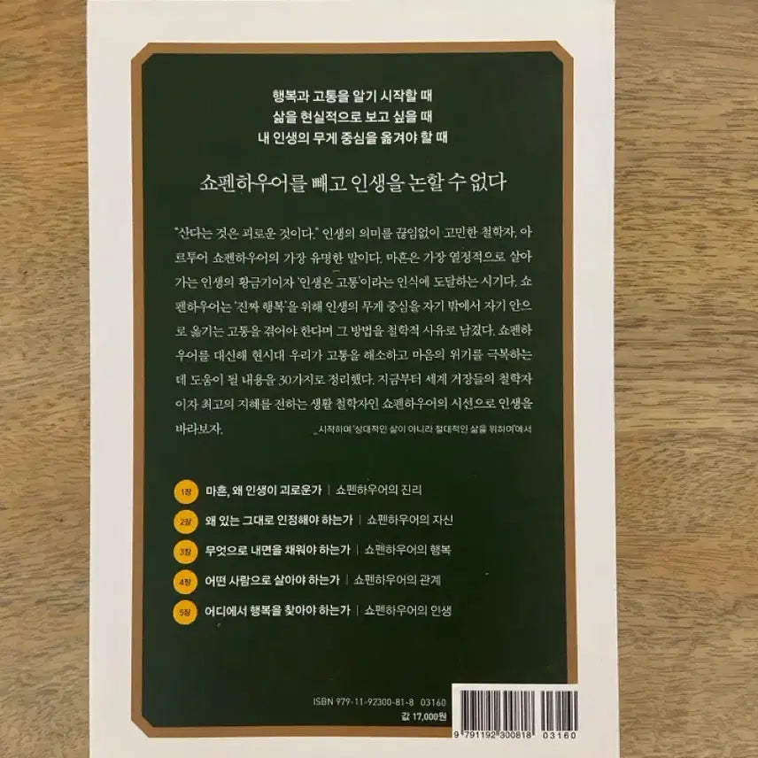 [BUNJANG] Schopenhauer Book (Mint Condition) / 마흔에 읽는 쇼펜하우어