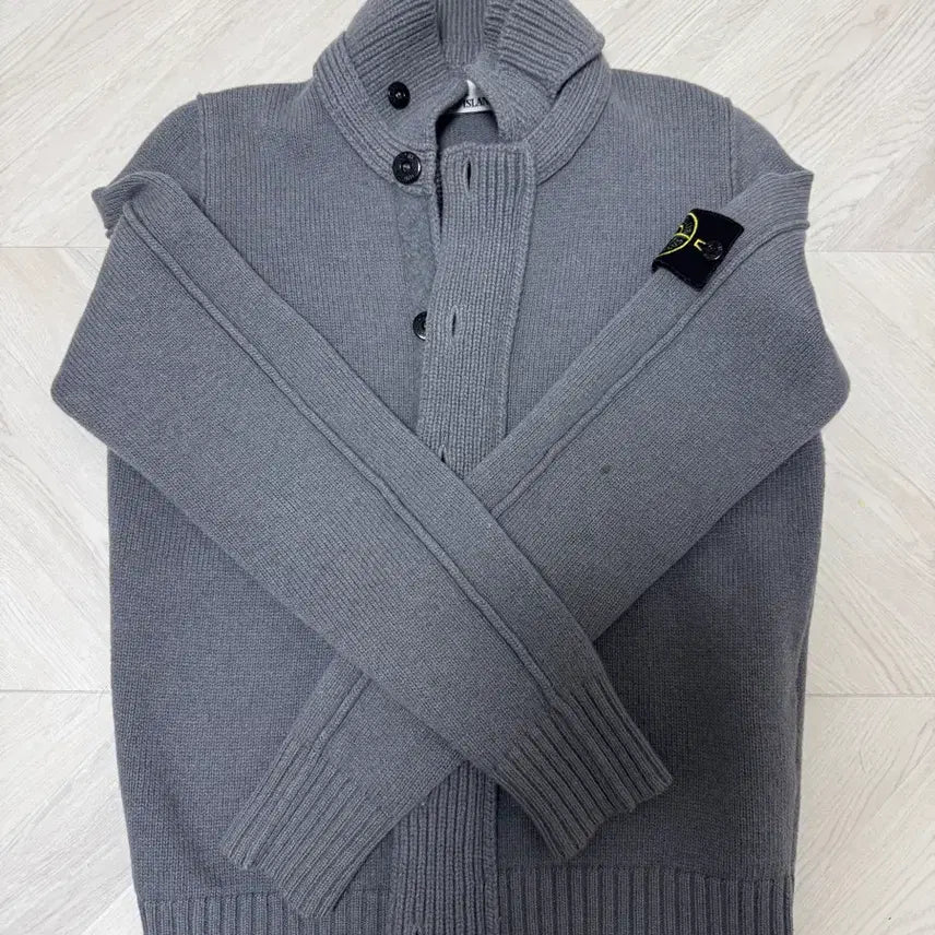 [BUNJANG] Stone Island Knit Cardigan Gray S / 스톤아일랜드 니트 가디건 그레이 S