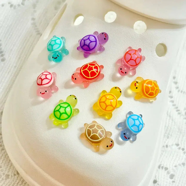 [BUNJANG] Turtle Set Shoe Charms / 새상품) 거북이 10개 세트 지비츠 자비츠 찌비츠 실내 화 실리콘참