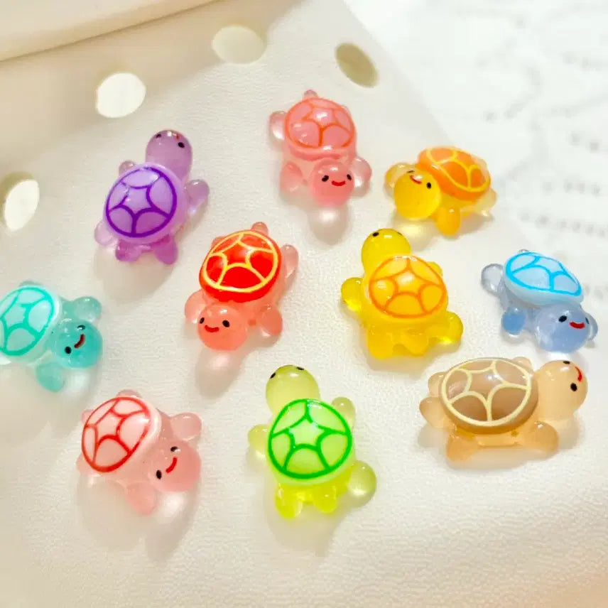 [BUNJANG] Turtle Set Shoe Charms / 새상품) 거북이 10개 세트 지비츠 자비츠 찌비츠 실내 화 실리콘참